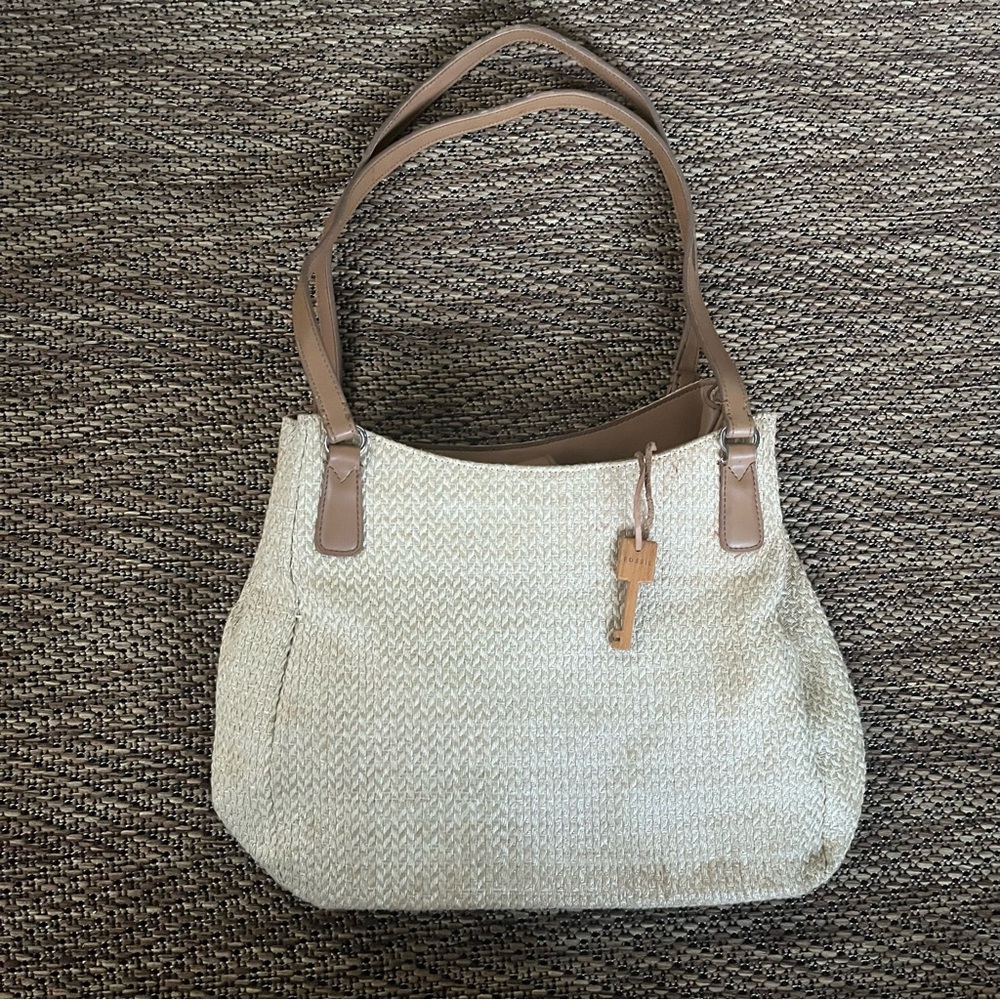 Fossil Cream and Tan Shoulder Bag